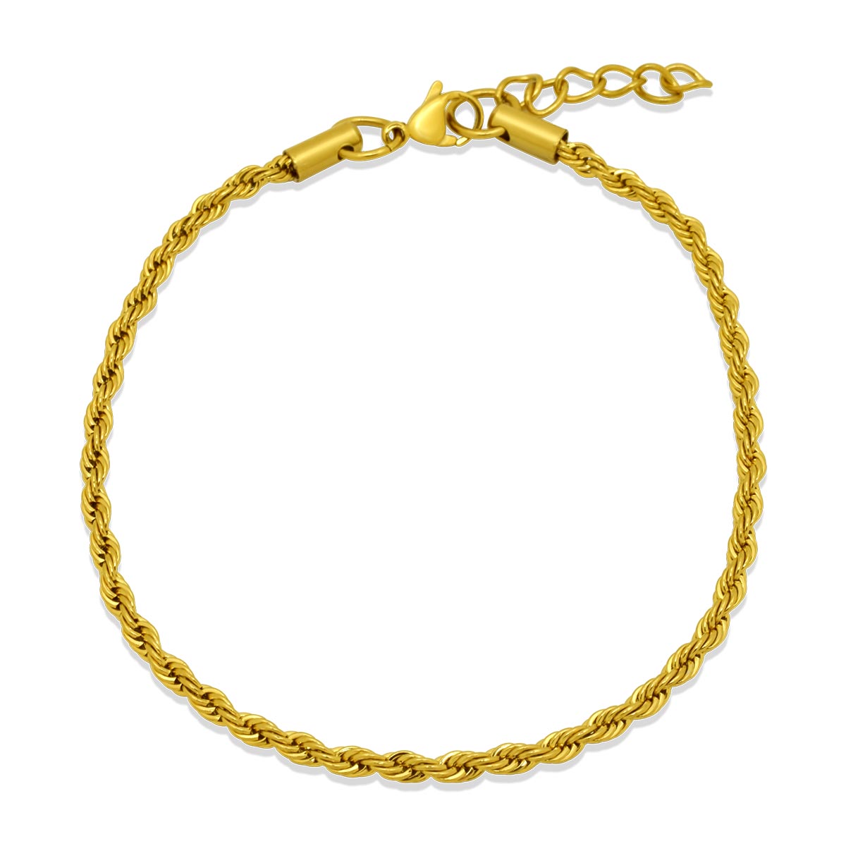 Dennis Rope Gold Bracelet 3MM Βραχιόλι από ανοξείδωτο ατσάλι 316L